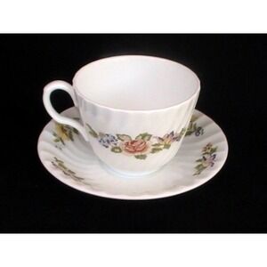 Aynsley Cottage Garden Swirl Cup‎ & Saucer Butterfly Flowers Beautiful